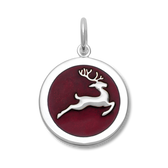 Large Silver Reindeer Pendant on Silver 3mm Chain