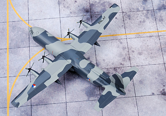 ホーガン 1/200 C-130H-30 オランダ空軍 第363飛行隊 カモフラージュ 完成品