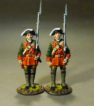 Two Line Infantry At Attention - The Raid on St. Francis 1759