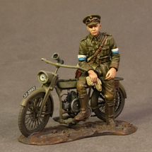 Despatch Rider on Motorbike, Royal Engineers Signal Service(RESS), The Great War, 1914-1918, single figure on motorcycle