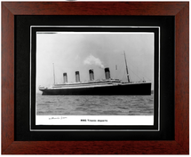 Framed Photograph of RMS Titanic Signed by Survivor Millvina Dean by Century Concept