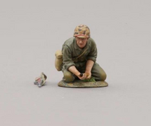 Kneeling USMC Soldier Inserting 37mm ammo, single figure and loose carbine
