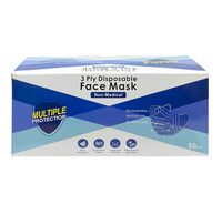 3-Ply Non-Medical Disposable Blue Face Masks 50 per Box