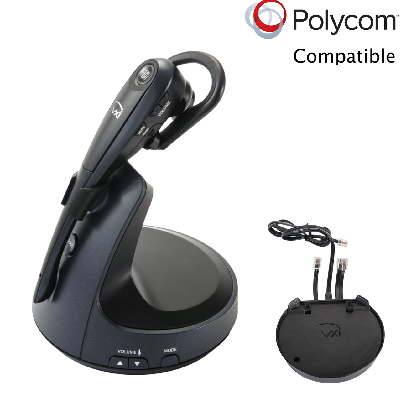 Polycom Compatible VXI VoIP Wireless Headset Bundle with ...