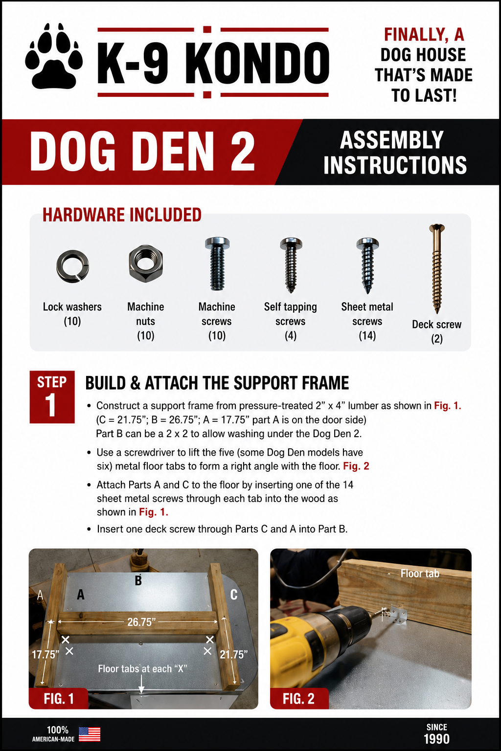 Doghouse Kit | Dog Den 2 Assembly Instructions
