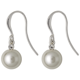Pilgrim White Pearl Drop Earrings Silver Plated 60143-6043