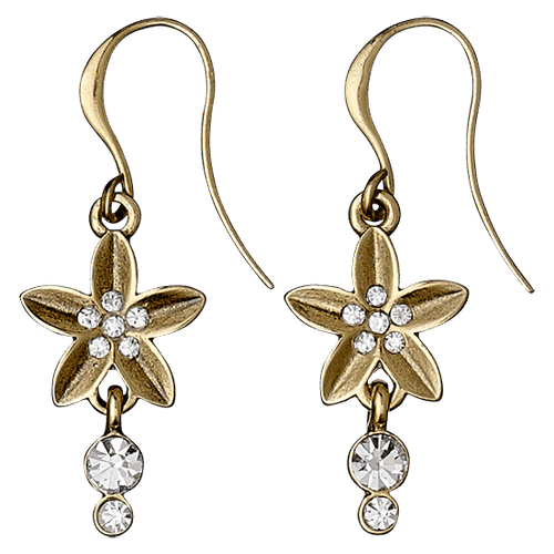 Pilgrim Soft Glimpse Crystal Flower Drop Earrings Gold Plated  17132-2013