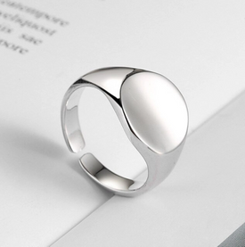 Chunky Signet Ring 925 Sterling Silver Plated Adjustable Finger +Bag