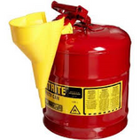 JUSTRITE 5 GAL RED SAFETY GAS CAN TYPE I WITH FUNNEL - 7150110