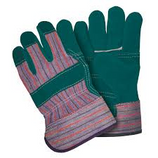 MEMPHIS GREEN TRIPLE LEATHER PALM WORK GLOVES / LARGE - 1455G