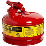 JUSTRITE 2-1/2 GAL RED SAFETY GAS CAN TYPE 1 NO FUNNEL - 7125100
