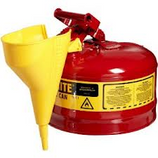 JUSTRITE 2-1/2 GALLON RED SAFETY GAS CAN TYPE I WITH FUNNEL - 7125110