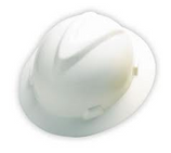 MSA WHITE FULL BRIM SLOTTED HARD HAT WITH PINLOCK SUSPENSION  - 454733