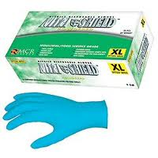 BLUE DISPOSABLE NITRILE GLOVES POWDERED 8 MIL 50/BOX MEDIUM 