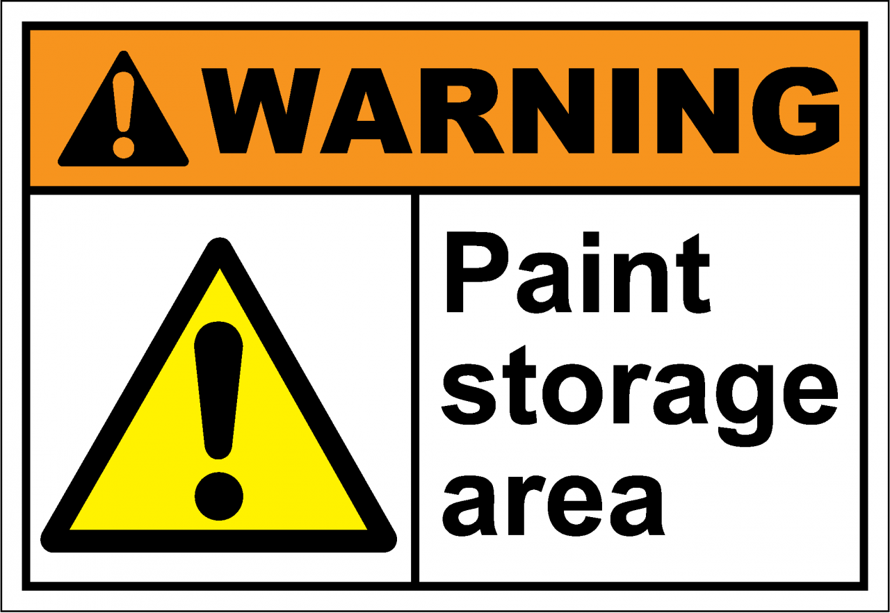 warnH100 - paint storage area - SafetyKore.com