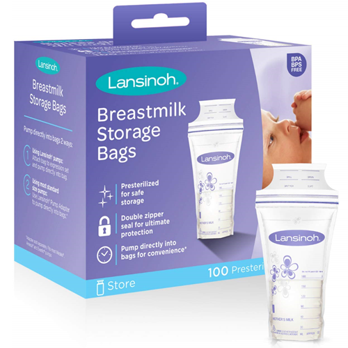 Lansinoh Breastmilk Storage Bags 100 Count Breast Milk Freezer Sterilized