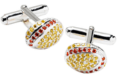 Yellow and red zirconia set in Sterling Silver cufflinks