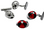 Chrome and Red/Black Jockey Hat Chain Linked Cufflinks