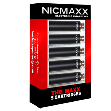 Five Pack of NICMAXX “The MAXX” Rechargeable *PG  Electronic Cigarette Cartridges