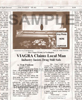 Fake Joke Newspaper Article VIAGRA CLAIMS LOCAL MAN