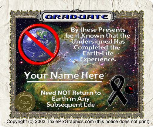Earth Graduation Certificate