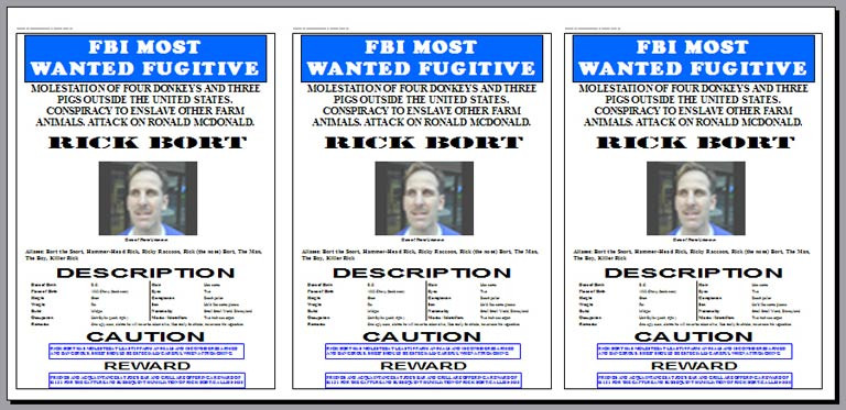 Fake "Wanted" Poster, FBI Style