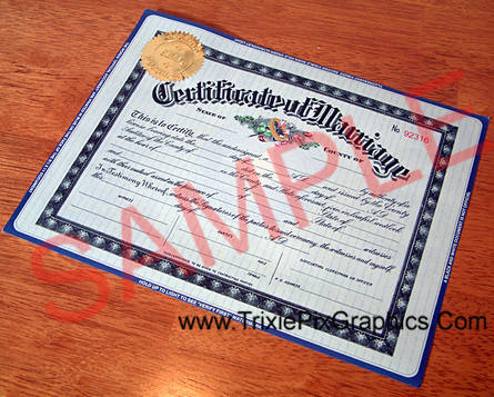 Fake Marriage Certificates