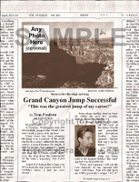 Fake Joke Newspaper Article GRAND CANYON JUMP SUCCESSFUL