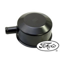 65-70 Oil Cap With Tube, FoMoCo Logo, Black - Drake