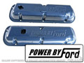Powered By Ford Reproduction Dark Blue Valve Covers, V8 289/302/351W