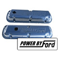 Powered By Ford Reproduction Dark Blue Valve Covers, V8 289/302/351W - Drake