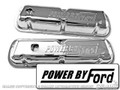 Powered By Ford Reproduction Chrome Valve Covers, V8 289/302/351W