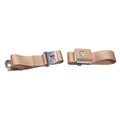 64-73 Mustang Push Button Seat Belt, Parchment - Drake