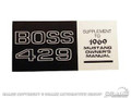 69 Boss 429 Owners Manual