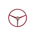 66 Mustang Steering Wheel, Dark Red - Drake