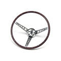 67 Mustang Deluxe Woodgrain Steering Wheel Assembly - Drake