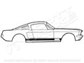 69 Mustang GT Stripe Kit, White