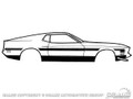 71-72 Mustang Rally Stripes, Black