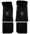 65-73 Mustang Carpeted Floor Mats with 50 Years Emblem, Convertible, Black
