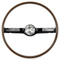 1968 - Steering Wheel 2-Spoke Deluxe Woodgrain Black - ACP