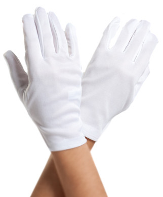white wrist gloves