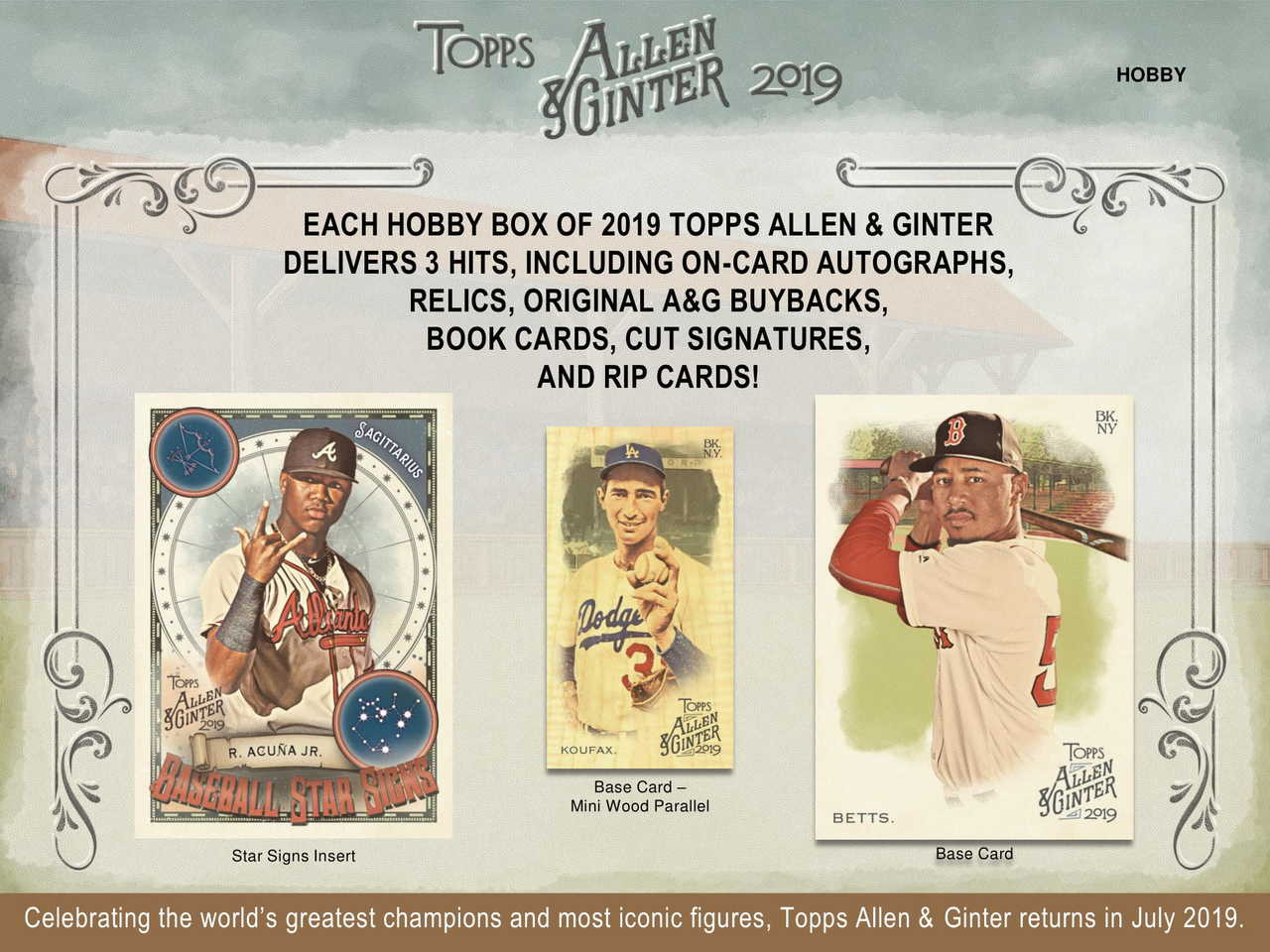 2018 Topps Allen Ginter Hobby Box 24 Packs/8 Cards: 3 Hits 