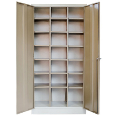 21 Compartment Steel Pigeon Hole Filing Cabinet in Ivory Karoo