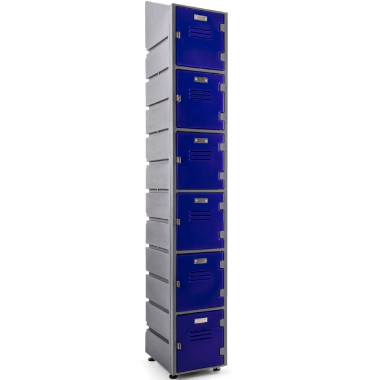 6-Tier Plastic Locker with Flat or Slanted Top Option