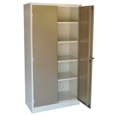 2 Door Steel Stationery Cabinet with 4 Adjustable Shelves (Optional Security Bar)