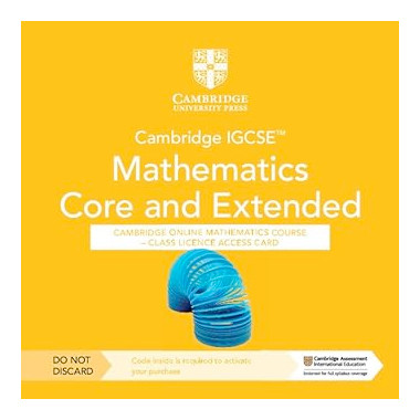 Cambridge IGCSE™ Mathematics Core and Extended Cambridge Online Mathematics Course - Class Licence Access Card (1 Year Access) - ISBN 9781009343718