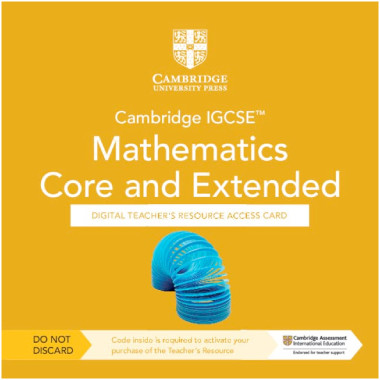 Cambridge IGCSE™ Mathematics Core and Extended Digital Teacher's Resource - Individual User Licence Access Card (5 Years' Access) - ISBN 9781009298216