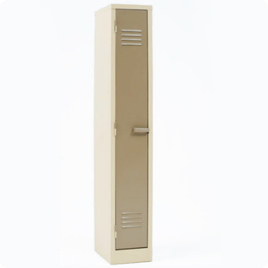 Single Compartment Steel Locker in Ivory/Karoo Colour