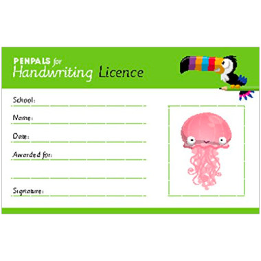 Penpals for Handwriting Pen Licence Cards (pack of 200) - ISBN 9781845657949