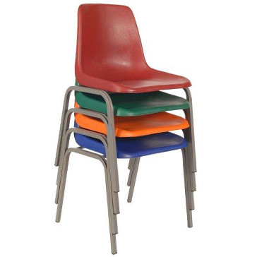 450H VIRGIN PLASTIC POLYSHELL CHAIRS with Stackable Steel Frame in Various Colours